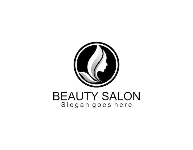 Logo de belleza en forma de flor con concepto creativo y vector premium de diseño