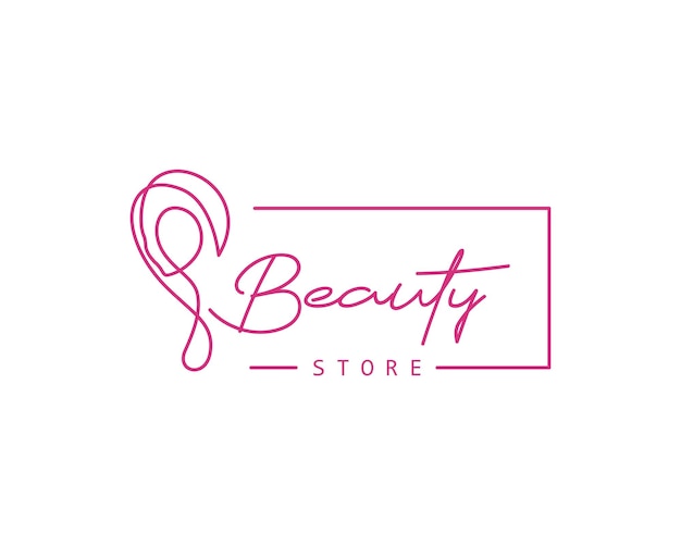 Logo de belleza con silueta de mujer.