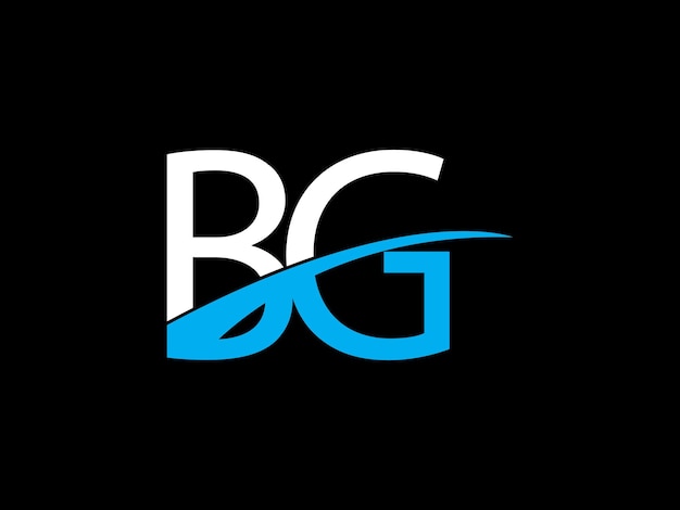 Logo bg sobre un fondo negro