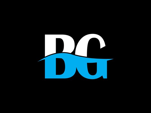 Logo bg sobre un fondo negro