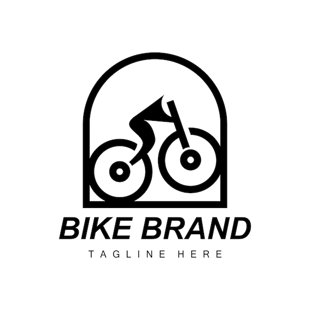 Logo Bicicleta Vehículo Vector Bicicleta Silueta Icono Diseño Simple Inspiración