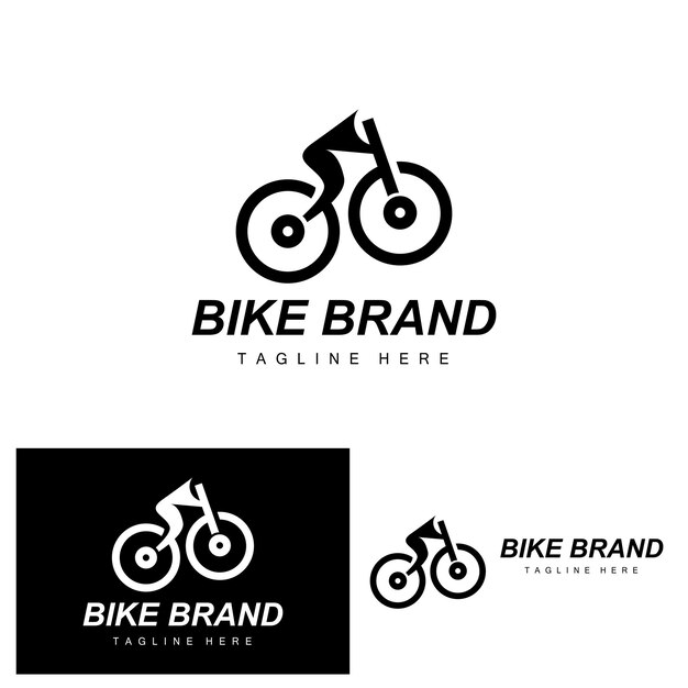 Logo Bicicleta Vehículo Vector Bicicleta Silueta Icono Diseño Simple Inspiración