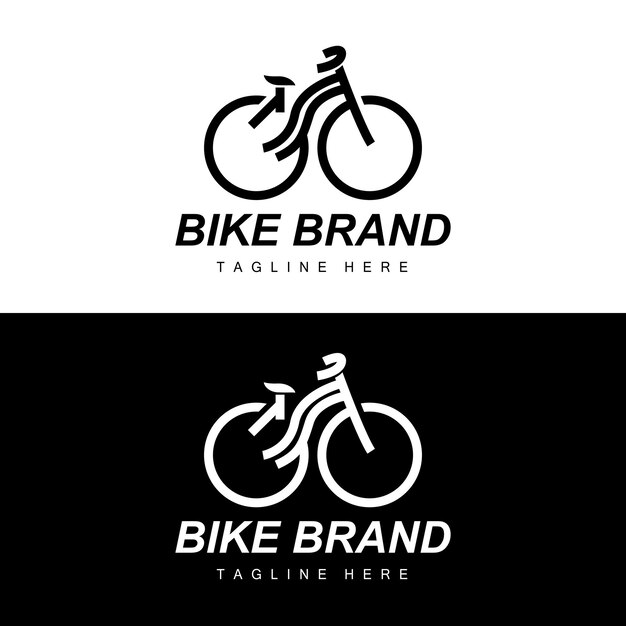 Logo Bicicleta Vehículo Vector Bicicleta Silueta Icono Diseño Simple Inspiración