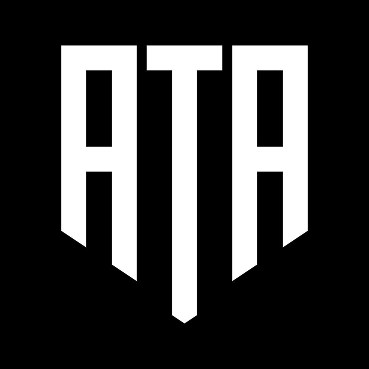 Vector un logo en blanco y negro para ata.