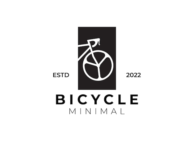 Un logo en blanco y negro para una bicicleta mínima.