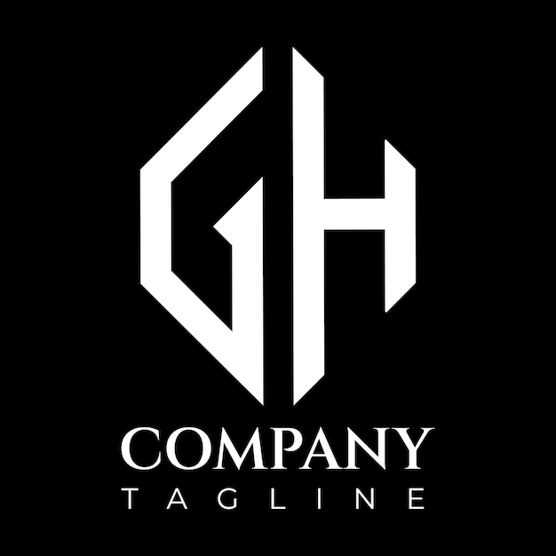 Un logo en blanco y negro para una empresa llamada gh