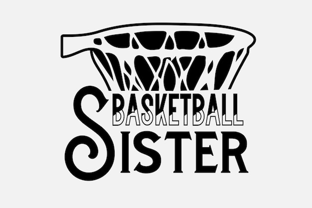 Un logo en blanco y negro para una hermana de baloncesto.