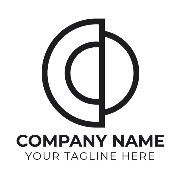 Un logo en blanco y negro con una letra c en el medio