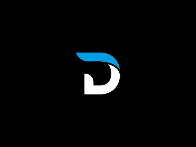 Un logo en blanco y negro con la letra d
