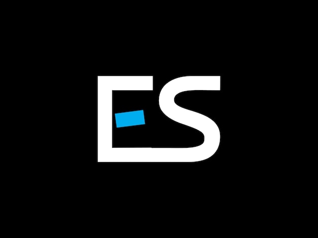 Un logo en blanco y negro con la letra es en él