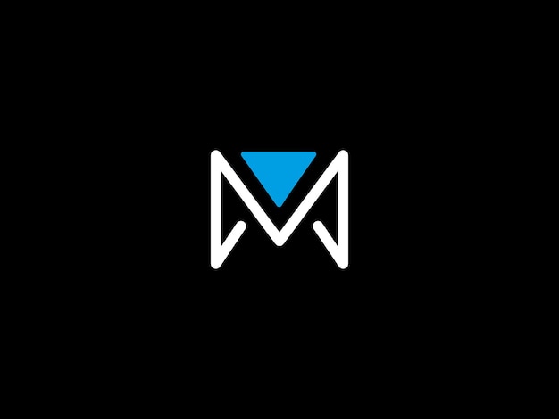 Un logo en blanco y negro con la letra m en él