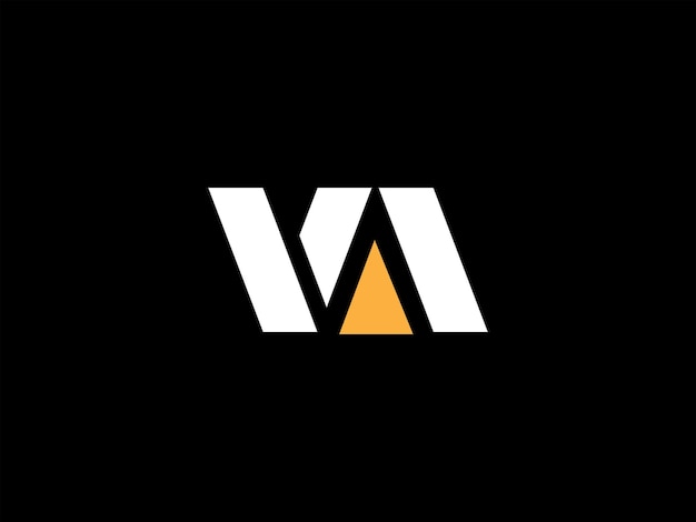 Un logo en blanco y negro con la letra va en el medio