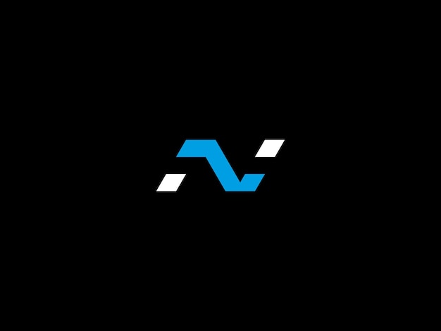 Un logo en blanco y negro con la letra n