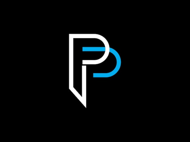 Un logo en blanco y negro con la letra p en él