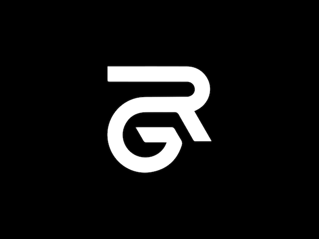 Un logo en blanco y negro con la letra r en él
