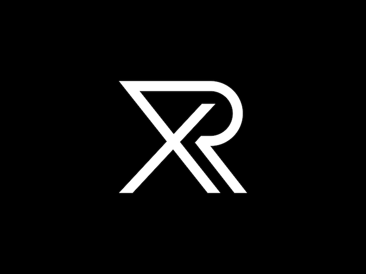 Vector un logo en blanco y negro con la letra r en él