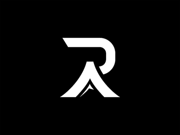 Un logo en blanco y negro con la letra r en él