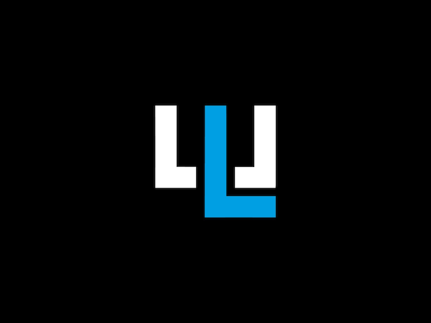 Un logo en blanco y negro con las letras 4 y l sobre un fondo negro