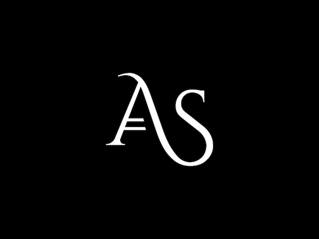 Un logo blanco y negro con las letras as y un centavo