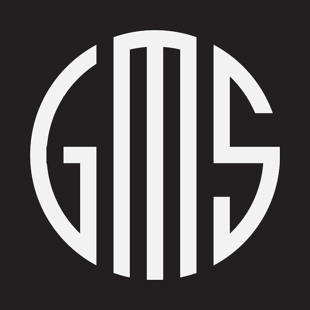 Un logo en blanco y negro con las letras gms.