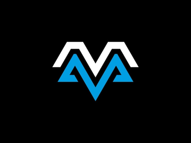 Un logo en blanco y negro con las letras m y m