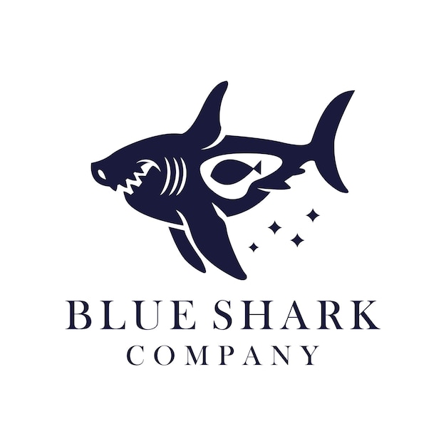 Logo Blue Shark Art Silueta Diseño General Bueno Para Cualquier Industria