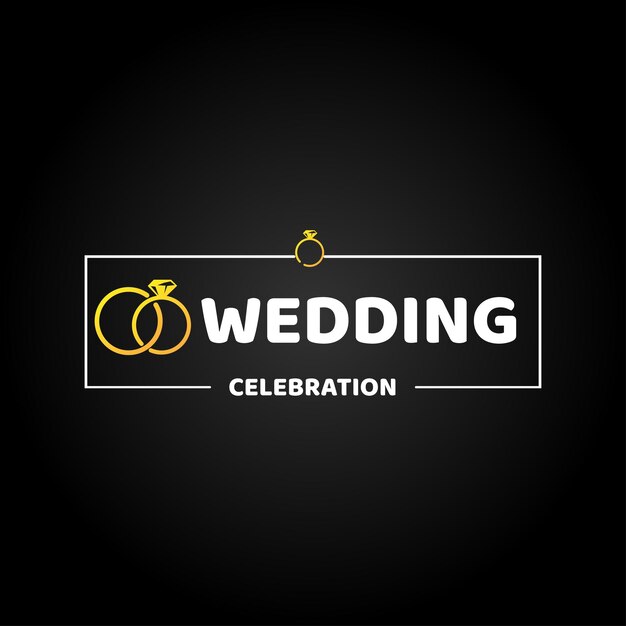 Logo de boda con símbolo de anillos