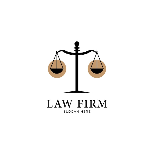 Logo del bufete de abogados de justicia y diseño de tarjetas de visita. oro, firma, ley, icono justicia, tarjeta de visita.