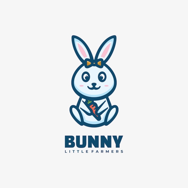 Logo Bunny Simple Mascot Style.