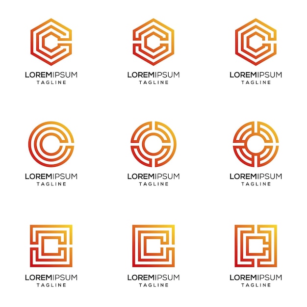 logo c establecido en color degradado