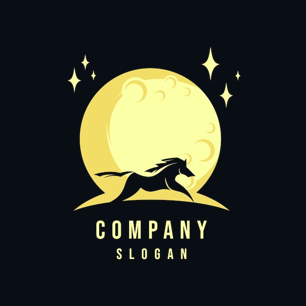 Logo de caballo y luna