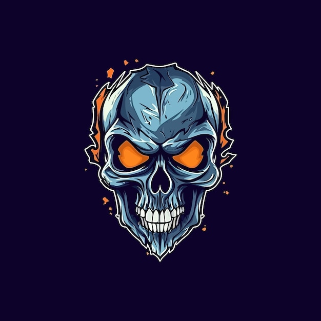 Un logo de una cabeza de calavera diseñado en estilo de ilustración de esports