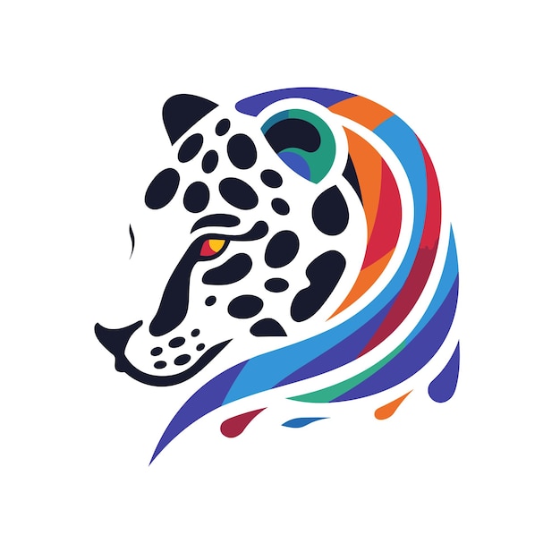 Vector logo de cabeza de jaguar colorido