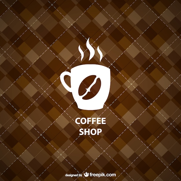 Logo de cafetería con fondo geométrico
