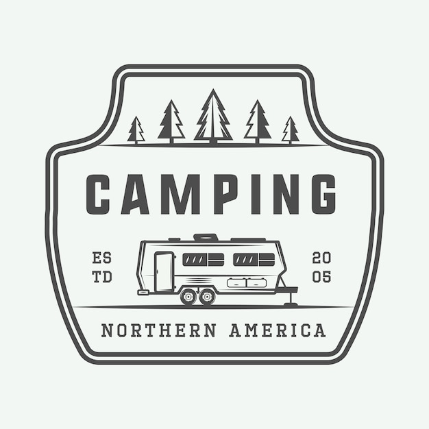 Logo de camping al aire libre