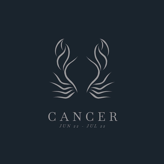 Vector logo de cáncer minimalista dibujado a mano