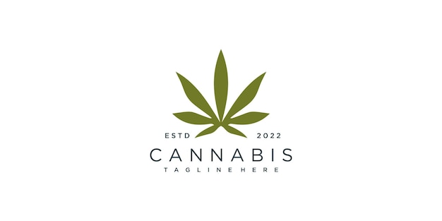 Logo de cannabis con concepto creativo Vector Premium