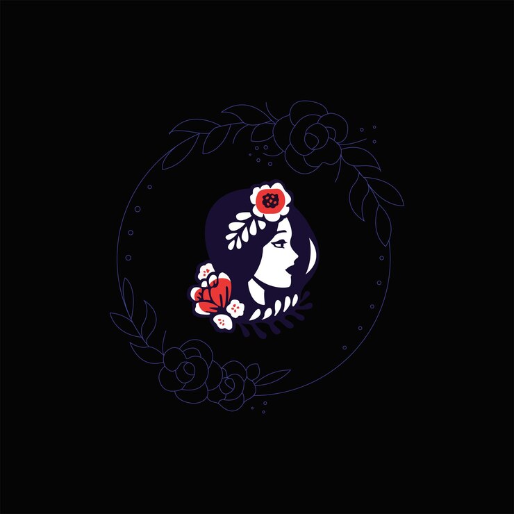 Logo de cara de mujer de año nuevo