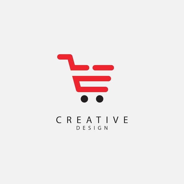 Un logo para un carrito de compras que diga diseño creativo.
