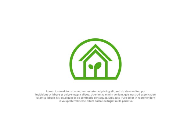 logo casa planta hoja brotar verde naturaleza