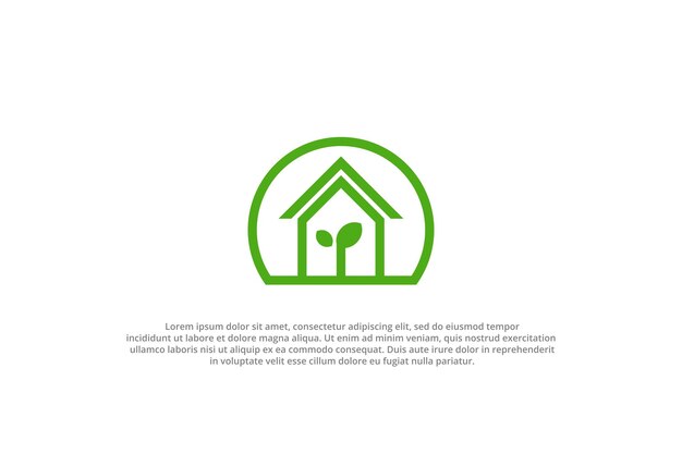 logo casa planta hoja brotar verde naturaleza