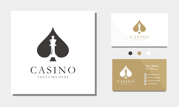 Un logo para un casino y un traje de ajedrez.