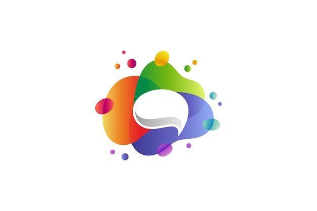 Logo del cerebro en burbujas de colores