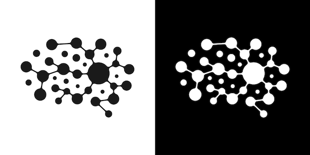 Logo cerebro y conexión tecnología icono vector ilustración