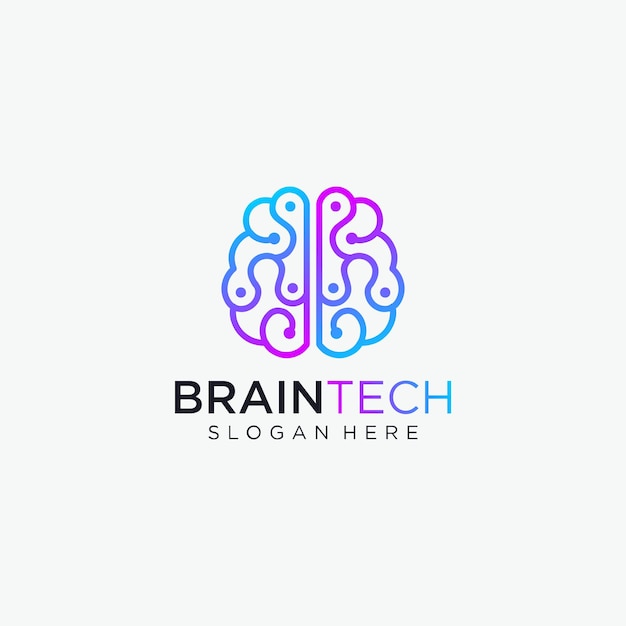 Logo de cerebro tecnológico