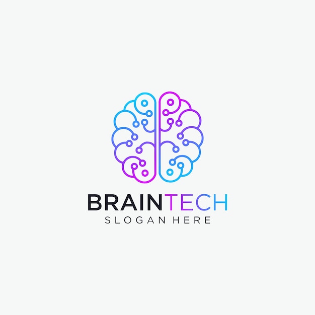 Logo de cerebro tecnológico