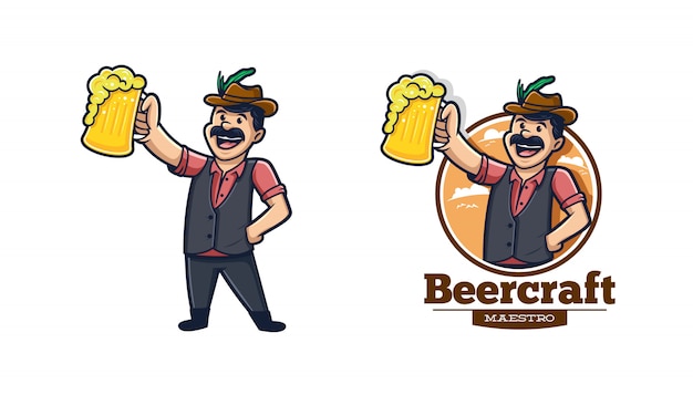 Vector logo de cerveza retro