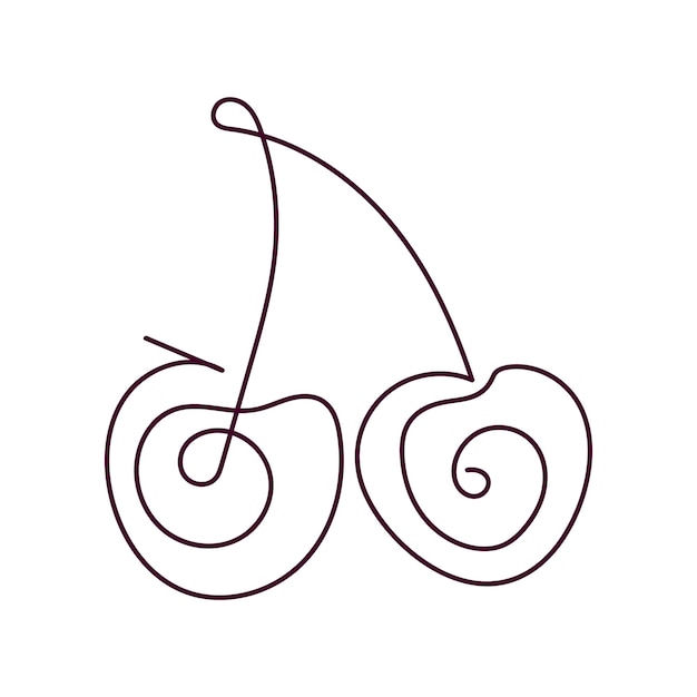 Logo chery rosa icono en una línea de arte