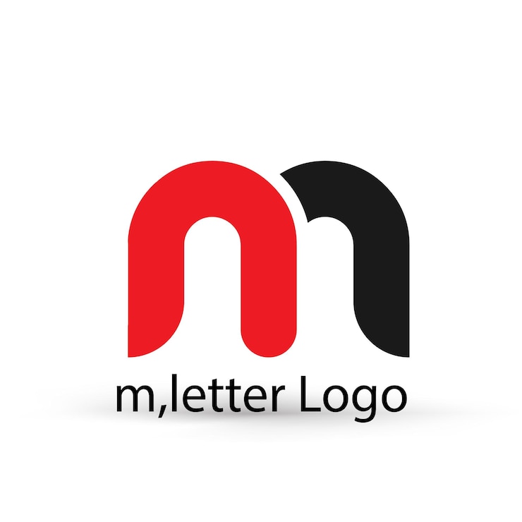 Vector logo de cinta letra m aislado en blanco