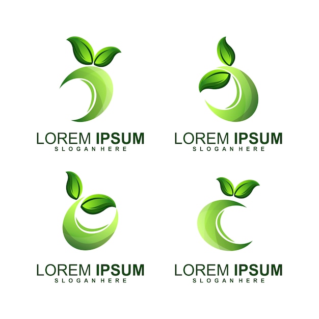 Logo de círculo de hoja